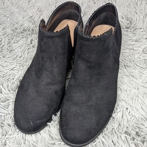 Black suede booties